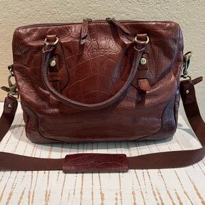 Margot Brown Leather Handbag with Shoulder Strap